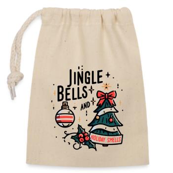 Jingle Bells and Holiday Smells - Closable cotton gift bag (14x20cm) - nature - Front