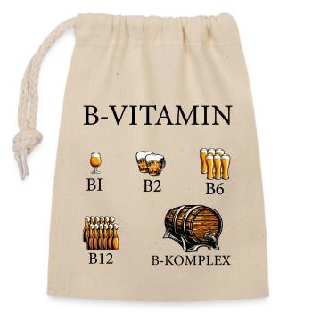 B-Vitamin Beer Alcohol - Closable cotton gift bag (14x20cm) - nature - Front