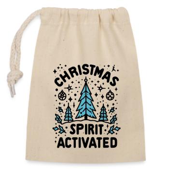 de Noël activé - Sac cadeau en coton avec cordon (14 x 20 cm) - nature - Devant