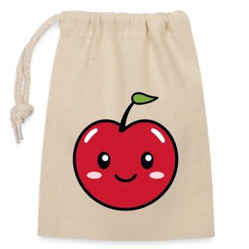 Cherries - Closable cotton gift bag (14x20cm) - nature - Front