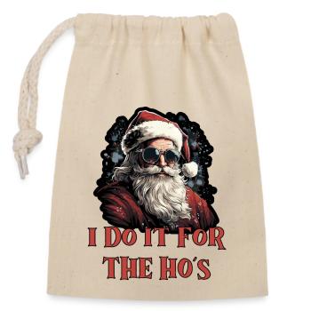 Drôle de dicton de Noël - Sac cadeau en coton avec cordon (14 x 20 cm) - nature - Devant