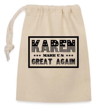 Karen make U.S. great again - Verschließbarer Geschenkbeutel aus Baumwolle (14x20cm) - Natur - Vorne