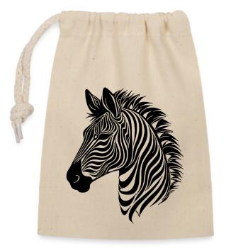Zebra Elegant with Safari Stripe Pattern - Closable cotton gift bag (14x20cm) - nature - Front