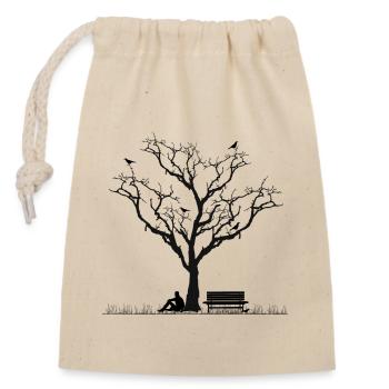 Solitude Is The Best Company | Motivational Art - Closable cotton gift bag (14x20cm) - nature - Front
