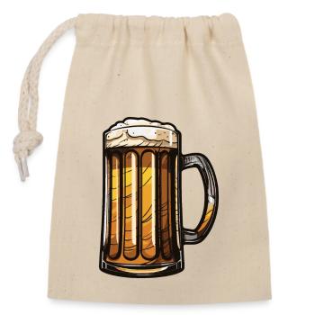 Beer Glass Icon - Closable cotton gift bag (14x20cm) - nature - Front