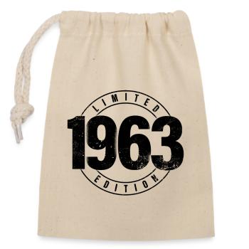Limited Edition 1963 Birth Year Urban Birthday - Closable cotton gift bag (14x20cm) - nature - Front