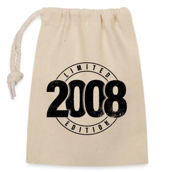 Limited Edition 2008 Year of Birth Urban Birthday - Closable cotton gift bag (14x20cm) - nature - Front