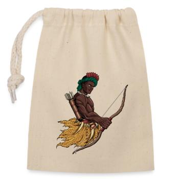 God of Yoruba Religion - Oshosi - Closable cotton gift bag (14x20cm) - nature - Front