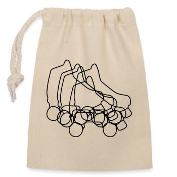 Roller Skates Sketch - Closable cotton gift bag (14x20cm) - nature - Front