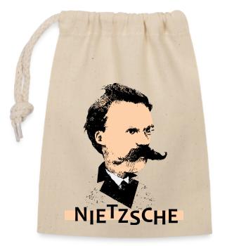 Nietzsche - Closable cotton gift bag (14x20cm) - nature - Front