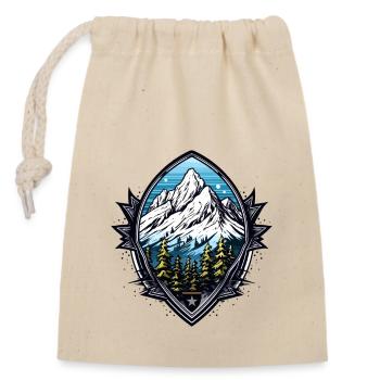 Mountains Alps Coat of Arms - Closable cotton gift bag (14x20cm) - nature - Front