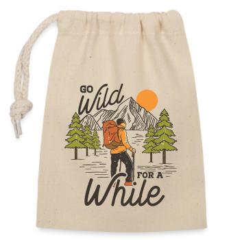 Go Wild for a while - Closable cotton gift bag (14x20cm) - nature - Front