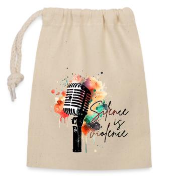 Silence is Violence - Black History Month African - Closable cotton gift bag (14x20cm) - nature - Front