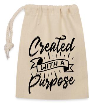 Verset biblique chrétien créé dans un but précis - Sac cadeau en coton avec cordon (14 x 20 cm) - nature - Devant
