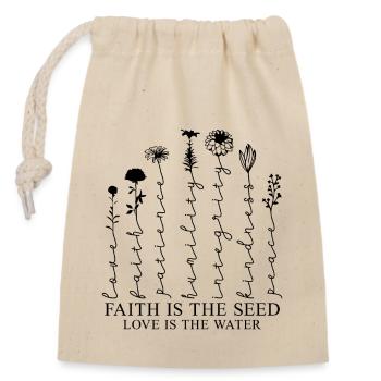 Flowers Blossoms Christian Values Christian Gift - Closable cotton gift bag (14x20cm) - nature - Front