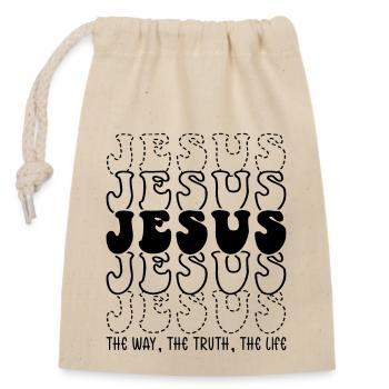 Jesus The Way The Truth The Life Christ - Closable cotton gift bag (14x20cm) - nature - Front