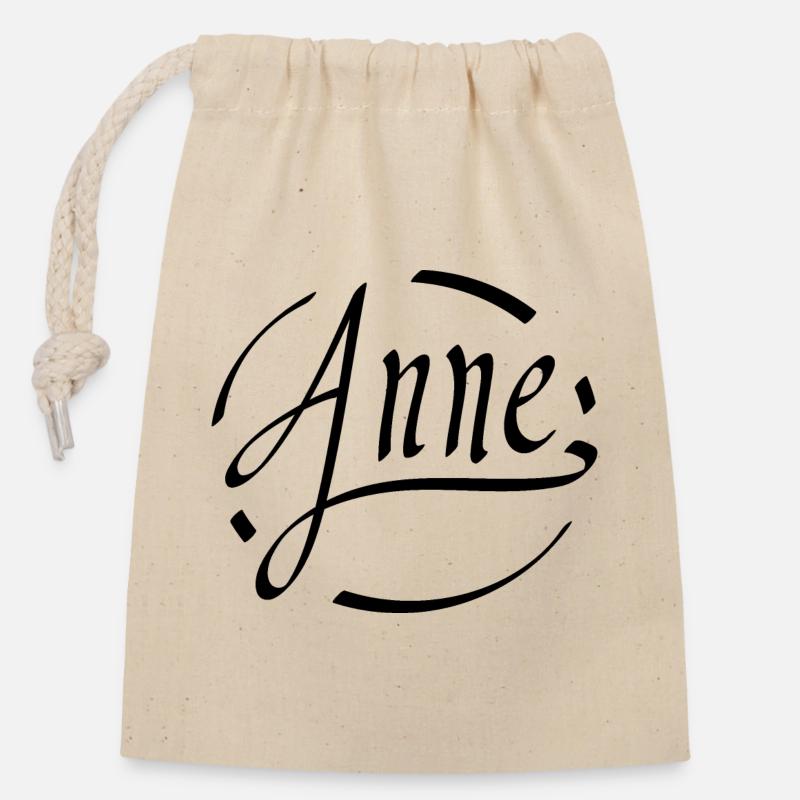 Anne - Closable cotton gift bag (14x20cm) - nature