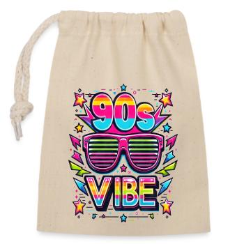90s Vibe Vintage Retro - Closable cotton gift bag (14x20cm) - nature - Front