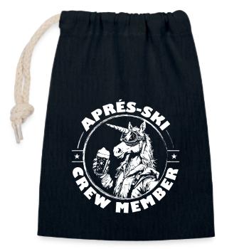 Unicorn Après Ski Team Saying - Closable cotton gift bag (14x20cm) - navy - Front