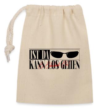 Kann Los Gehen Sonnenbrille Personalisiert Name - Verschließbarer Geschenkbeutel aus Baumwolle (14x20cm) - Natur - Vorne
