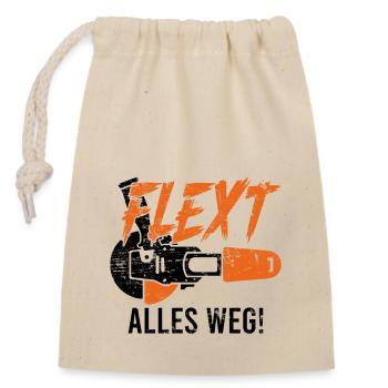 Name Flext Alles Weg Handwerker Personalisiert - Verschließbarer Geschenkbeutel aus Baumwolle (14x20cm) - Natur - Vorne