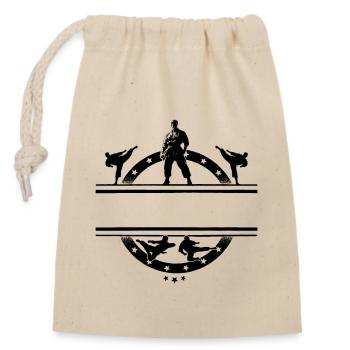 Karaté Taekwondo nom personnalisable cadeau - Sac cadeau en coton avec cordon (14 x 20 cm) - nature - Devant