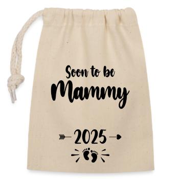 Mammy Soon To Be Mom 2025 Mother Pregnant Kids Mot - Closable cotton gift bag (14x20cm) - nature - Front