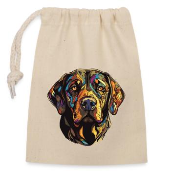 Labrador Dog Head - Closable cotton gift bag (14x20cm) - nature - Front