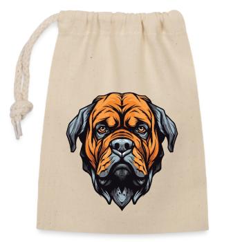 Mastiff Dog Head - Closable cotton gift bag (14x20cm) - nature - Front