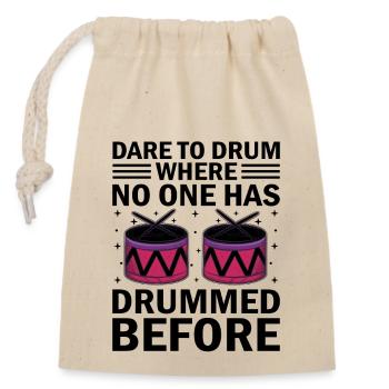 Corps de tambours Fanfare Drum Corp Musique Percussio - Sac cadeau en coton avec cordon (14 x 20 cm) - nature - Devant