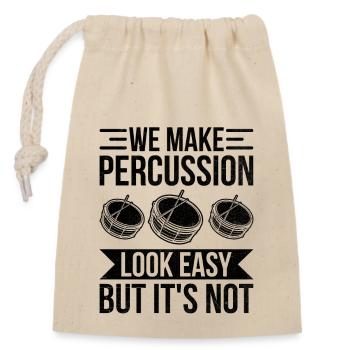 Corps de tambours Fanfare Drum Corp Musique Percussio - Sac cadeau en coton avec cordon (14 x 20 cm) - nature - Devant