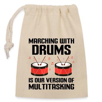 Corps de tambours Fanfare Drum Corp Musique Percussio - Sac cadeau en coton avec cordon (14 x 20 cm) - nature - Devant