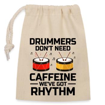 Corps de tambours Fanfare Drum Corp Musique Percussio - Sac cadeau en coton avec cordon (14 x 20 cm) - nature - Devant