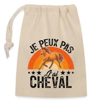 I can't I have a horse - Closable cotton gift bag (14x20cm) - nature - Front