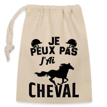 I can't I have a horse - Closable cotton gift bag (14x20cm) - nature - Front