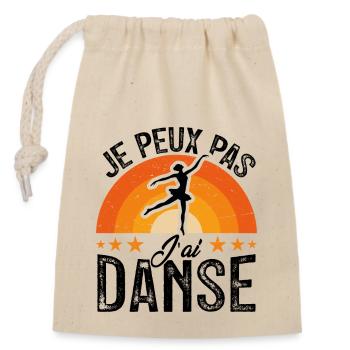 Je peux pas j ai Danse - Sac cadeau en coton avec cordon (14 x 20 cm) - nature - Devant