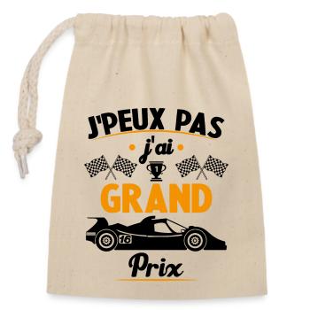I can't I have a grand prix - Closable cotton gift bag (14x20cm) - nature - Front
