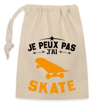 I can't skate - Closable cotton gift bag (14x20cm) - nature - Front