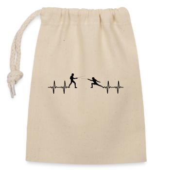 Heartbeat Fencer - Closable cotton gift bag (14x20cm) - nature - Front