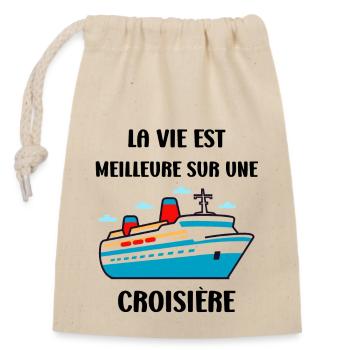 La vie est meilleure sur une Croisière - Sac cadeau en coton avec cordon (14 x 20 cm) - nature - Devant
