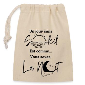 Un jour sans - Sac cadeau en coton avec cordon (14 x 20 cm) - nature - Devant