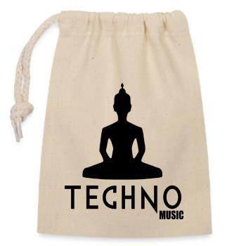 techno music 1 - Closable cotton gift bag (14x20cm) - nature - Front