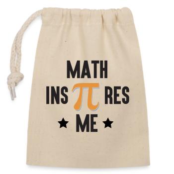 Pi Day - Math Inspires Me - Closable cotton gift bag (14x20cm) - nature - Front