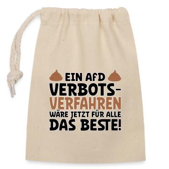 Nazis hatten wir schon! - Sprüche gegen Rechts - Verschließbarer Geschenkbeutel aus Baumwolle (14x20cm) - Natur - Vorne