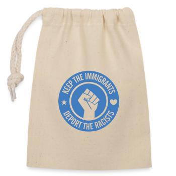 Slogans contre la droite - chasser les nazis - Sac cadeau en coton avec cordon (14 x 20 cm) - nature - Devant
