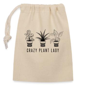 Crazy Plant Lady jardinier jardin plantes cadeau - Sac cadeau en coton avec cordon (14 x 20 cm) - nature - Devant