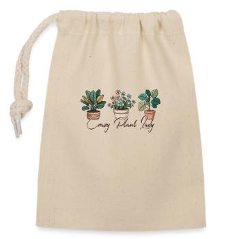 Crazy Plant Lady Garden Plants Gardener Gift - Closable cotton gift bag (14x20cm) - nature - Front