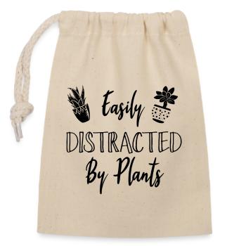 Facilement distrait par les plantes jardinier cadeau - Sac cadeau en coton avec cordon (14 x 20 cm) - nature - Devant