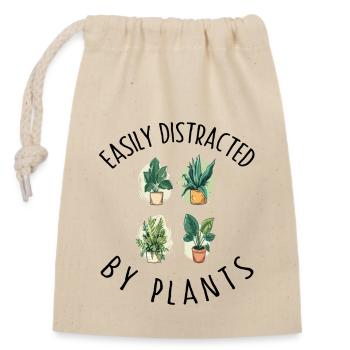 Easily Distracted By Plants Gärtner Pflanzen - Verschließbarer Geschenkbeutel aus Baumwolle (14x20cm) - Natur - Vorne