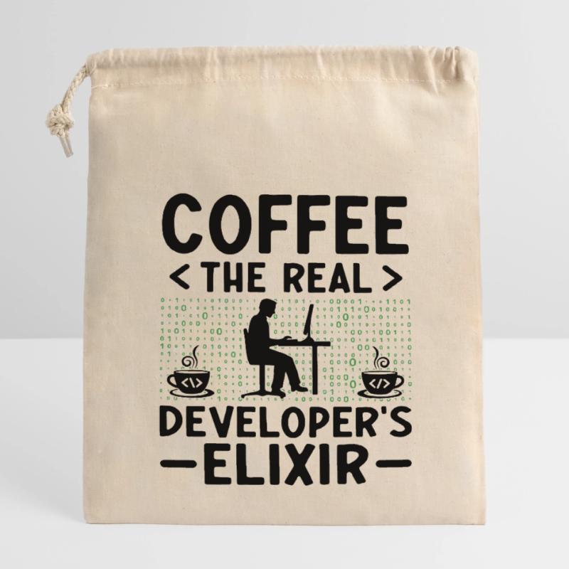 Kaffee-Codierung Programmierer Programmierer Entwickler Nerd Coff Verschließbarer Geschenkbeutel aus Baumwolle (14x20cm)